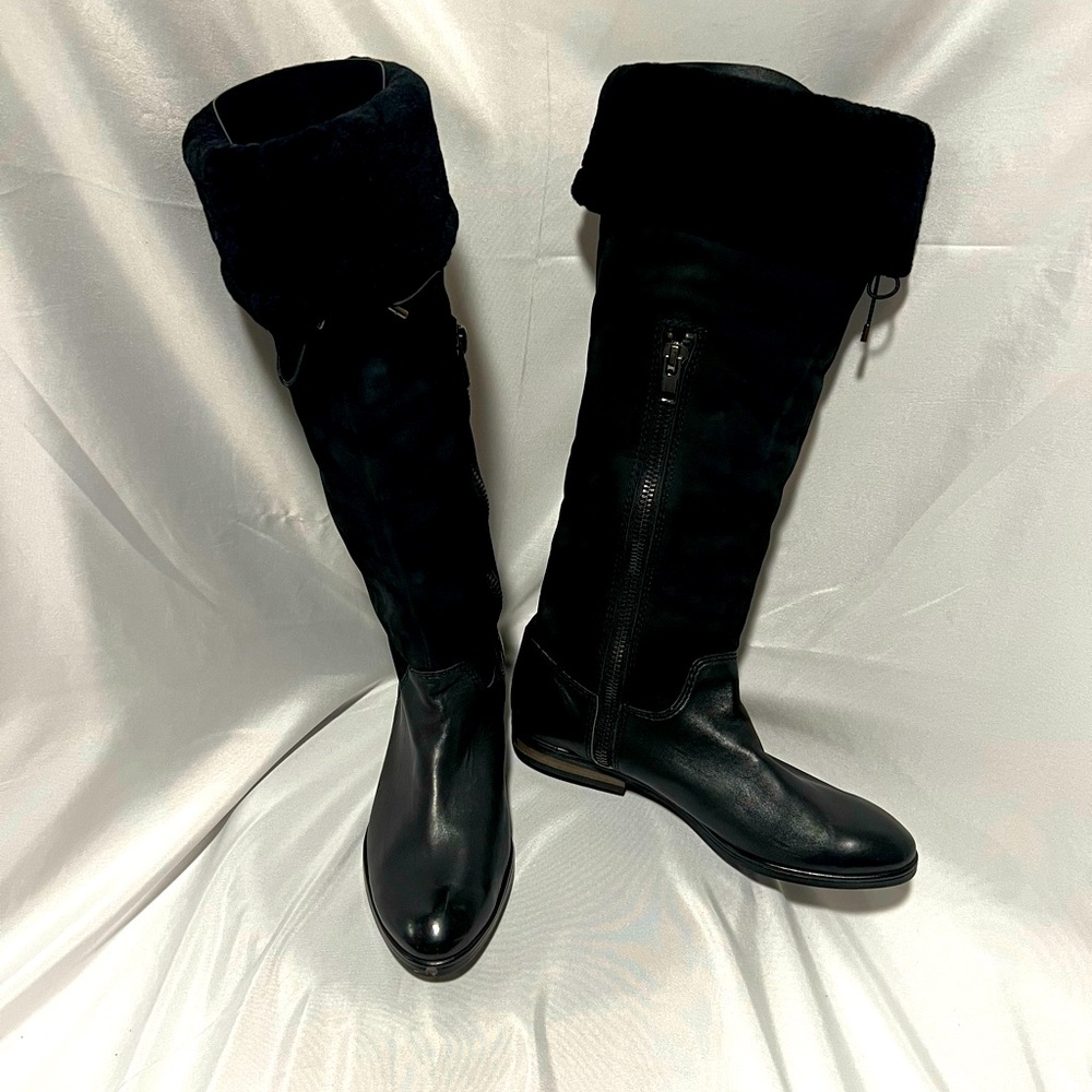 Coach Teresa Leather/Suede Riding Boots